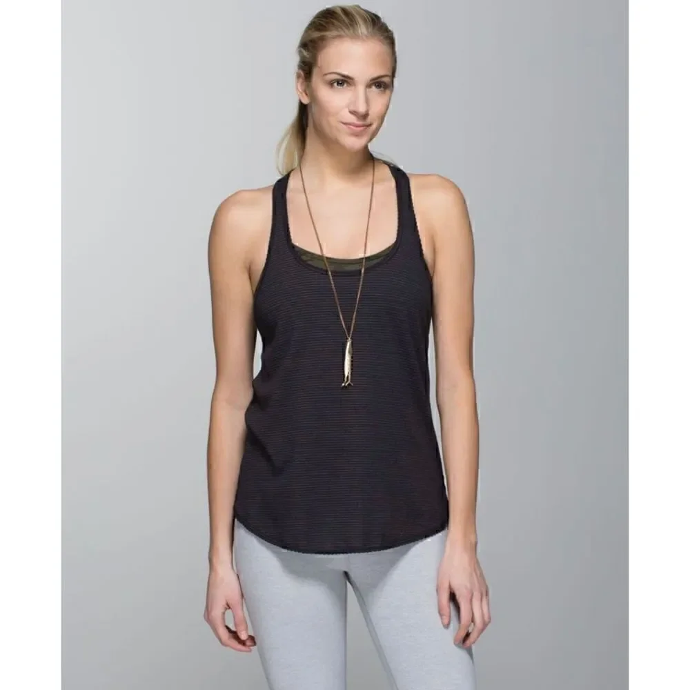Lululemon 105 F Singlet (Seriously Light Luon) size 4 Black